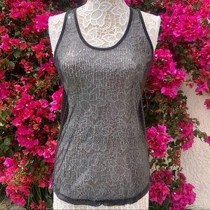 Forever 21 Sheer Sequins Razorback Tank Top